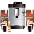 Kaffeevollautomat Melitta Silber inkl 2x Bohnen Karamellsirup 4 Gläser F530-101