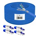 50m Cat8 Verlegekabel Cat 8.1 Netzwerkkabel 4x RJ45 Netzwerkstecker Werkzeuglos