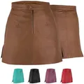 Trendiger Mini Lederrock aus Lammnappa Business Rock Echtleder 48, Karamell