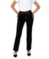 ESRA Damen Jeans Schwarz High Waist Jeans Damen Straight Hose bis Plus Size G400