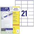 AVERY Zweckform 3481 Adressaufkleber (2.100 Klebeetiketten, 70x41mm auf A4, Papier matt, bedruckbare Absenderetiketten, selbstklebende Adressetiketten mit ultragrip) 100 Blatt, weiß