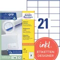 1 bis 40x AVERY Zweckform Universal-Etiketten, 70 x 41 mm, weiß SPARE BIS ZU 22%