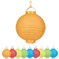 Relaxdays LED Lampions bunt 10 Stück Gelb,Grün,Orange