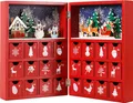 BRUBAKER Adventskalender Buch zum Aufstellen Holz Rot 21 x 9 x 30 cm