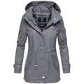 MARIKOO Damen Moderner Outdoorjacke Übergangsparka aus Baumwolle mit Kapuze Nyokoo