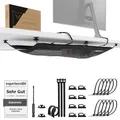 Kabelnetz Schreibtisch für ideales Kabelmanagement - Flexibler Kabelkanal Schreibtisch –Jedes Kabel verstecken (63,5x24 cm, Schwarz)