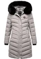 REPUBLIX Damen Gefütterte Dicke Winter Jacke Mantel Parka mit Kapuze RJ-8016 Grau XXL