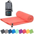 Fit-Flip Mikrofaser Handtuch - kompakte Microfaser Handtücher - ideal als Sporthandtuch, Reisehandtuch, Strandtuch - schnelltrocknend und leicht - Badetuch groß (70x140cm, Pfirsich)