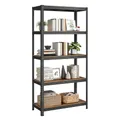 SONGMICS Standregal, Bücherregal, Lagerregal, 5 Ablagen, Küchenregal, Regal, 40 x 90 x 180 cm, bis 875 kg belastbar, verstellbare Ablagen, Industrie-Design, vintagebraun-schwarz GLR040B11