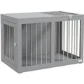 PawHut Hundekäfig für Zuhause Mittelgroße Hunde mit Türen Grau 80 x 50 x 56,5 cm