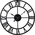 Samilito Wanduhr im Vintage-Stil Rund mit Robuster 2cm dicker Rahmen,römische Ziffern (Leises Quarzwerk, kein tickendes Geräusch dicker Rahmen)