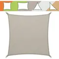 Wasserabweisendes Sonnensegel UV Schutz Testnote 1.4 viele Farben Grau 3x3 m - Grau