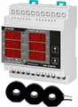 Tense Elektronik EM-100DIN Einbaumessgerät Multimeter zur Messung von Strom (1A-100A), Spannung und Frequenz in 3-Phasigen Netzwerken - DIN-Schiene Hutschiene digital, Grau, Schwarz, Rot