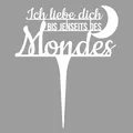 Illumino Grabdekoration Grabstecker Wetterfeste Grabschmuck aus Stahl mit Trauerspruch I Ich Liebe Dich bis jenseits des Mondes I Eine liebevolle Erinnerung