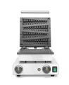 HENDI Waffeleisen, Lollipop, für 4 Lollipop-Waffeln, mit Tropfschale, Antihaftbeschichtung, Temperaturbereich: 50° bis 220°C, Waffelmaker, 230V/1750W, 310x395x(H)230mm, Edelstahl, Aluminiumguss