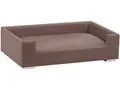 Hundesofa, Schwarz, Taupe, Chrom, Holz, Füllung: Vlies, 57x25x91 cm, pflegeleicht, kratzfest, Freizeit, Tierbedarf, Hundesofas