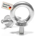 Yourkon Ringschraube | DIN 580 | Edelstahl V2A | M6 M8 M10 bis M30 | Poliert | Gegossen | für Sichere Hebeanwendungen und Befestigungen (1, M 10)
