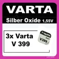 3x V399 Uhren-Batterie Knopfzelle SR57 SR927 AG7 VARTA Neu