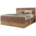 Boxspringbett mit Bettkasten Wood Classic King , rosa/pink , Maße (cm): B: 144 H: 120