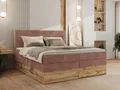 MKS MÖBEL Boxspringbett WOOD CLASSIC KING (Packung, Set, Topper T25/Visco, hohe Kopfteil, Multipocket-Matratze), Polsterbett, zwei Bettkästen, Möbelplattenelementen