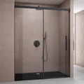 doporro Duschtür Nischentür dusche Duschabtrennung Duschkabine 100x195cm Duschwand schwarz ESG-Sicherheitsglas Duschabtrennung Soft-Close Klarglas inkl. Nano-Beschichtung Teramo12K