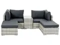 LIVARNO HOME Loungegruppe Geflecht, 5-teilig, hellgrau - B-Ware sehr gut