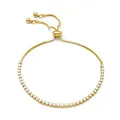 Heideman Armband Ardeo Damen - Aus hochwertigem Edelstahl gold farbend poliert mit Stein weiss glänzend individuell verstellbar mit Verlängerungskettchen Armkette Damen funkelnd goldfarbend
