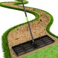 GARDTECH Rasenrakel 75x25 cm | Nivellierrechen aus Edelstahl mit Anti-Kipp-Design | 195 cm Verstellbarer Stiel für Rasen, Erde, Sand, Topdressing | Rasenrechen für Garten, Golfplatz
