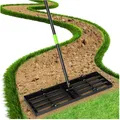 Rasenrakel 75x25 cm Edelstahl mit Anti-Kipp-Design verstellbarer Stiel Garten