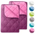 wometo 2 Stück Microfaser Sommer Steppbett Wende-Design 155x220 OekoTex - lila und pink Kochfest 95° Bettdecke für Camping u. heiße Tage I ohne Bezug verwendbar
