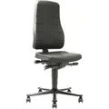 bimos Arbeitsdrehstuhl mit Ergonomiefunktionen - mit Rollen - PU-Schaum, schwarz - Arbeitsdrehstuhl Arbeitsstuhl Drehstuhl Stuhl