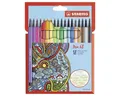 STABILO Faserstift STABILO Pen 68 Filzstift - 1 mm - 18er Set - Kartonetui