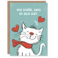 Artery8 Lustige Geburtstagskarte Wie Schön Dass Es Dich Gibt Süße Weiße Katze
