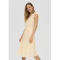 s.Oliver Maxikleid Gemustertes Kleid mit Rüschen Frontpasse gelb 46
