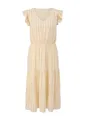 s.Oliver Gemustertes Kleid mit Rüschen vanille 46