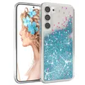 Für Samsung Galaxy S23 Plus Handyhülle Flüssig Glitter Hülle Handy Cover Blau