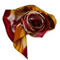 Damen Seidenschal rot bordeaux orange silber Motive - 160 x 35 - Halstuch Schal