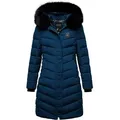 REPUBLIX Winterjacke AITANA Damen Gefütterte Dicke Winter Jacke Mantel Parka mit Kapuze blau L
