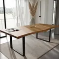 BlackWood »Table4YOU Amarillo« Wildeiche Massivholztisch Baumkante / Wildeiche natur / 6 cm / 240x100 cm