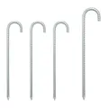 Relaxdays Bodenanker 4er Set, XL Zeltheringe, extra lang, stabile Erdanker Camping, Zeltzubehör, Stahl, 38,5 cm, Silber