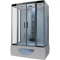 TroniTechnik® Duschtempel Dusche IKARIA 135x80x220cm Komplettdusche Fertigdusche mit Wanne, Duschkabine mit Badewanne, freistehend, inkl. Zubehör, Regendusche, Massage