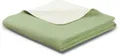 Biederlack Wohndecke Wohndecke Doubleface, , mit geketteltem Zierstich, mint-ecru