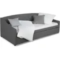 Homestyle4u Polsterbett, Grau, Textil, 90x200 cm, Schlafzimmer, Betten, Polsterbetten