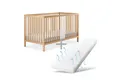 Ehrenkind Babybett PUR inkl. Matratze aus massivem Buchenholz, Gitterbett, Baby Bett, Babybett 60x120 cm