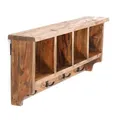 Design Delights Wandgarderobe, Natur, Holz, Echtholz,Recyclingholz, Vintage, 70x27x11 cm, Garderobe, Garderobenleisten & Garderobenhaken