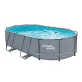 Summer Waves Active Frame Pool oval 488x305x107 cm – Aufstellpool, Grau