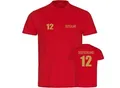 multifanshop Kinder T-Shirt - Deutschland - Trikot Nummer 12 Gold - Druck gold metallic - Kind