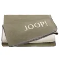 Joop! Melange Doubleface Wohndecke oliv-natur 150x200 cm Baumwollmischung