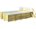 Aufstellpool Holzpool-Set Weka 595 rechteckig 650x490x201 cm inkl. Bodenschutzvl
