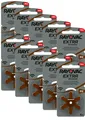 60 Stück Rayovac Hörgerätebatterien braun Knopfzellen Extra 312